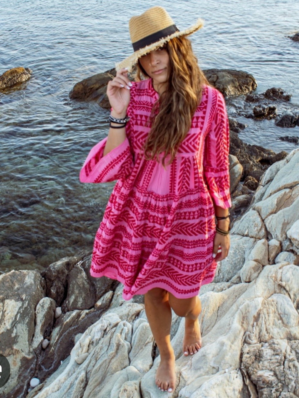 Devotion TWINS Pink Patterned Kaftan Cover-Up Dress
